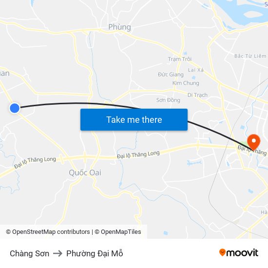 Chàng Sơn to Phường Đại Mỗ map
