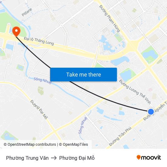 Phường Trung Văn to Phường Đại Mỗ map