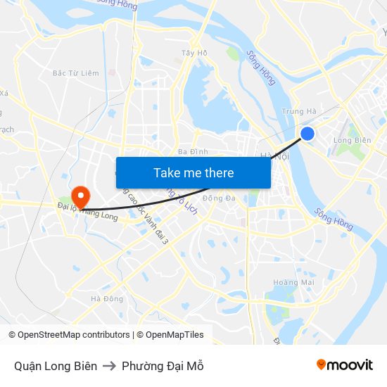 Quận Long Biên to Phường Đại Mỗ map