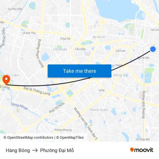 Hàng Bông to Phường Đại Mỗ map