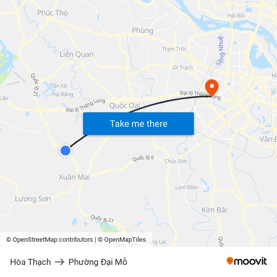 Hòa Thạch to Phường Đại Mỗ map