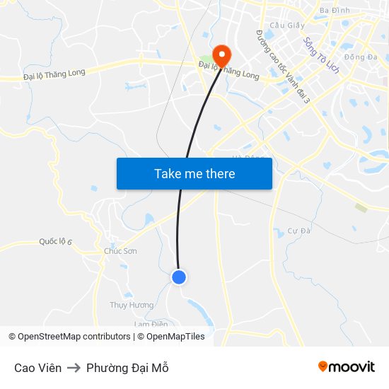 Cao Viên to Phường Đại Mỗ map
