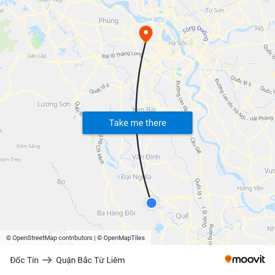 Đốc Tín to Quận Bắc Từ Liêm map