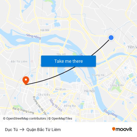 Dục Tú to Quận Bắc Từ Liêm map