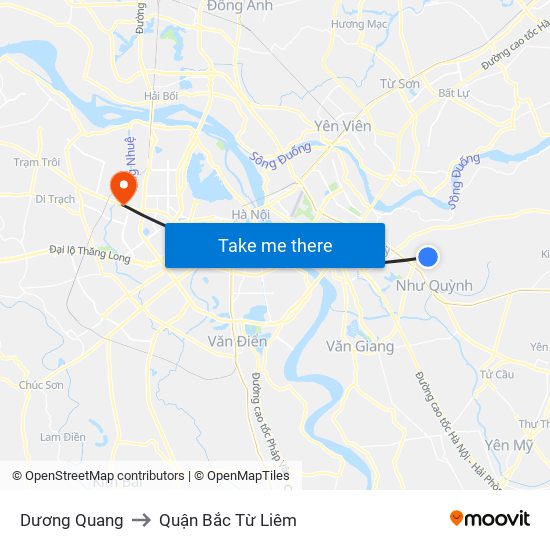 Dương Quang to Quận Bắc Từ Liêm map