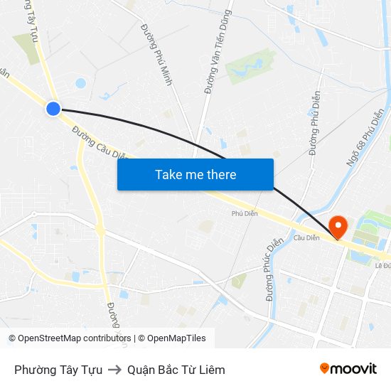 Phường Tây Tựu to Quận Bắc Từ Liêm map