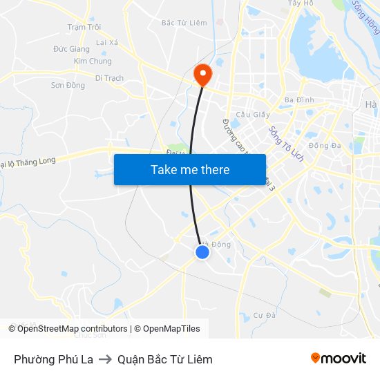 Phường Phú La to Quận Bắc Từ Liêm map