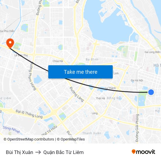 Bùi Thị Xuân to Quận Bắc Từ Liêm map