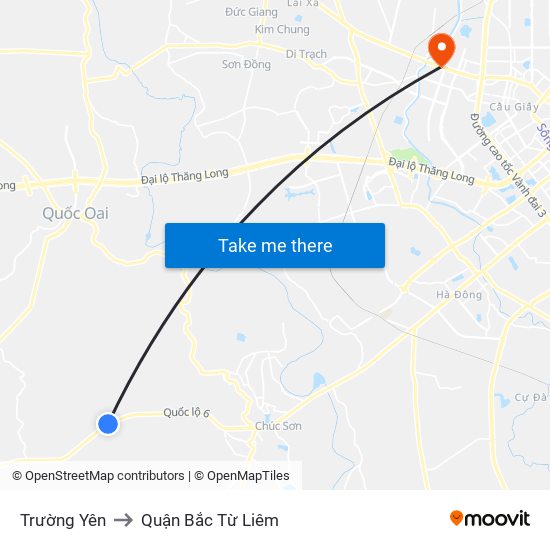 Trường Yên to Quận Bắc Từ Liêm map