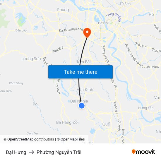 Đại Hưng to Phường Nguyễn Trãi map