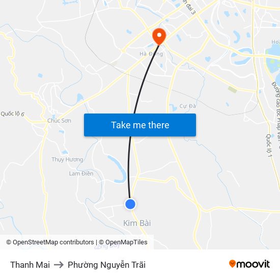 Thanh Mai to Phường Nguyễn Trãi map