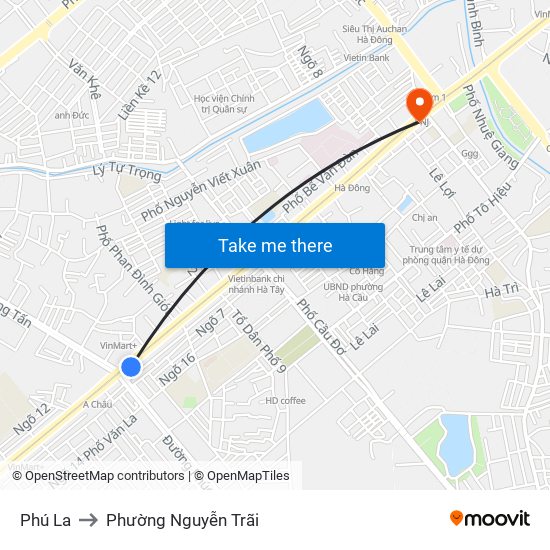 Phú La to Phường Nguyễn Trãi map