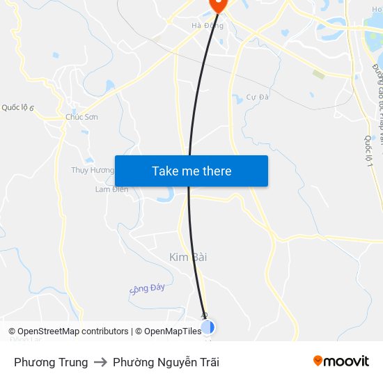 Phương Trung to Phường Nguyễn Trãi map