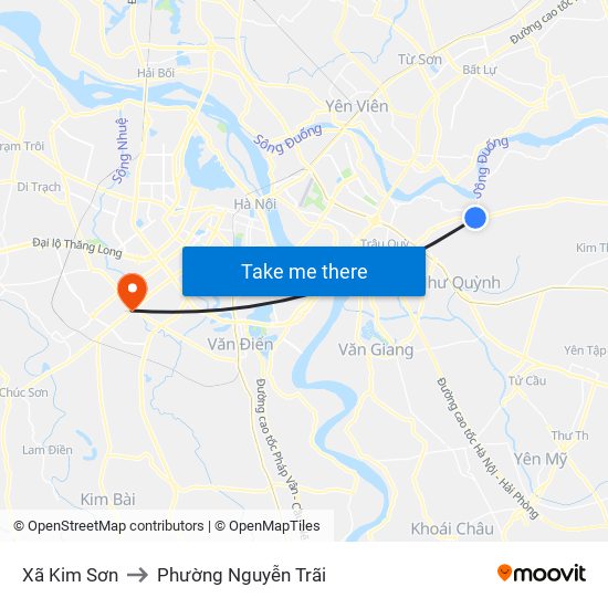 Xã Kim Sơn to Phường Nguyễn Trãi map