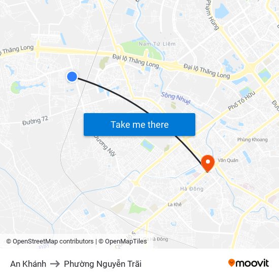 An Khánh to Phường Nguyễn Trãi map
