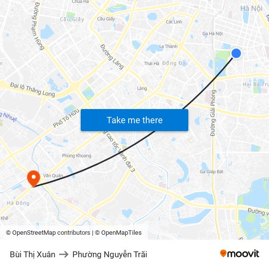 Bùi Thị Xuân to Phường Nguyễn Trãi map