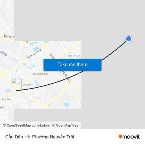 Cầu Dền to Phường Nguyễn Trãi map