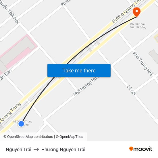 Nguyễn Trãi to Phường Nguyễn Trãi map