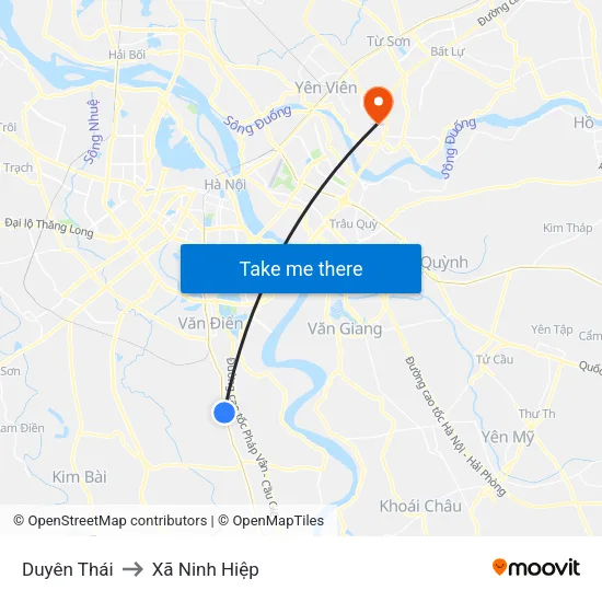 Duyên Thái to Xã Ninh Hiệp map