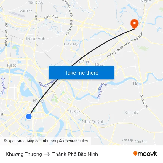 Khương Thượng to Thành Phố Bắc Ninh map