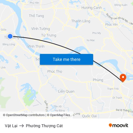 Vật Lại to Phường Thượng Cát map