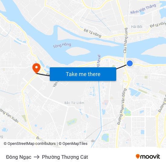 Đông Ngạc to Phường Thượng Cát map