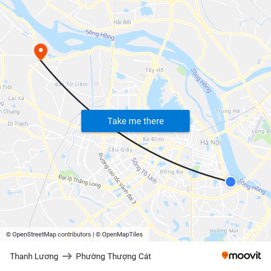 Thanh Lương to Phường Thượng Cát map