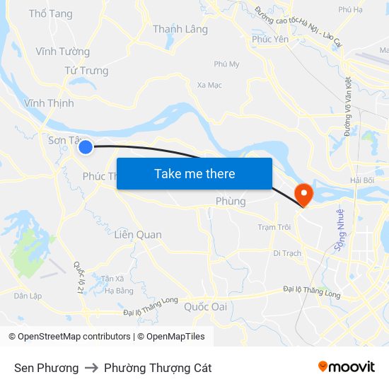 Sen Phương to Phường Thượng Cát map