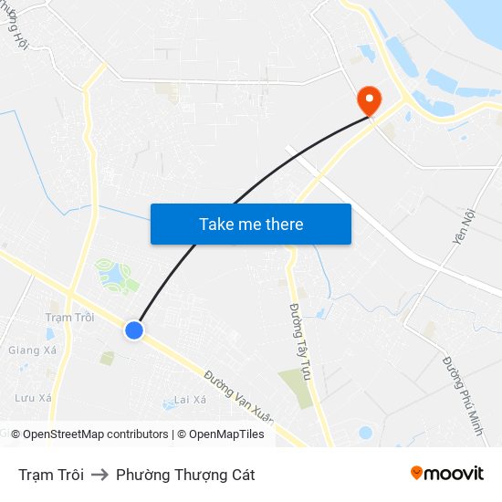 Trạm Trôi to Phường Thượng Cát map