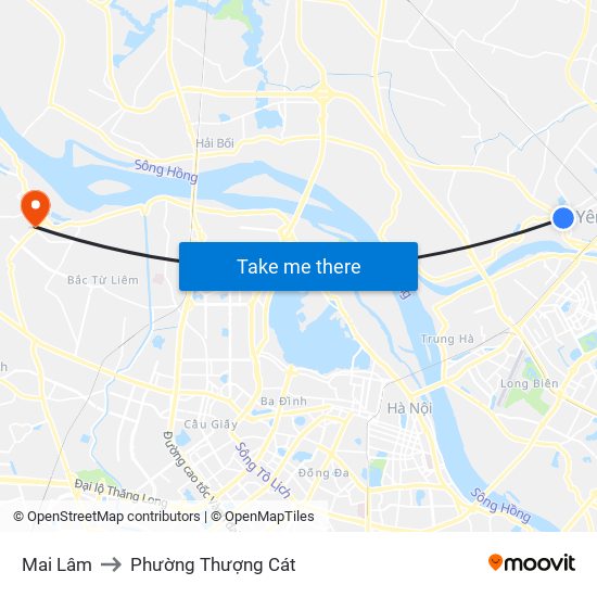 Mai Lâm to Phường Thượng Cát map