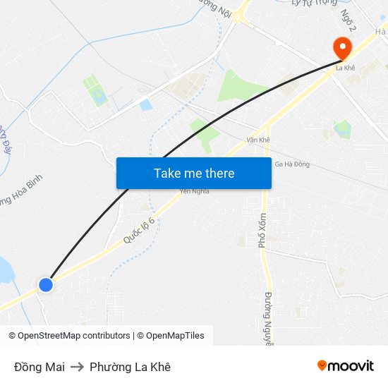 Đồng Mai to Phường La Khê map