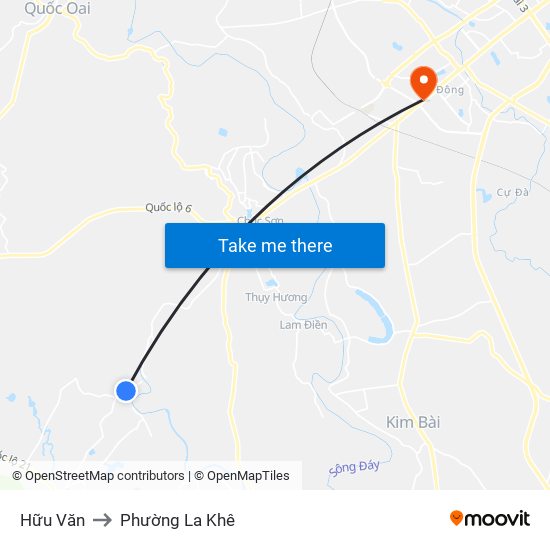 Hữu Văn to Phường La Khê map