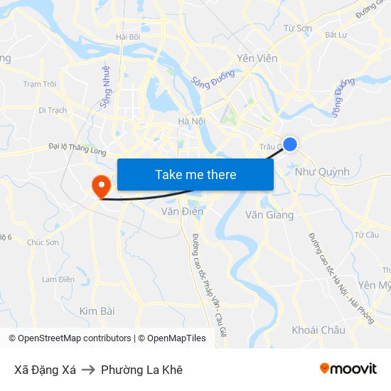 Xã Đặng Xá to Phường La Khê map