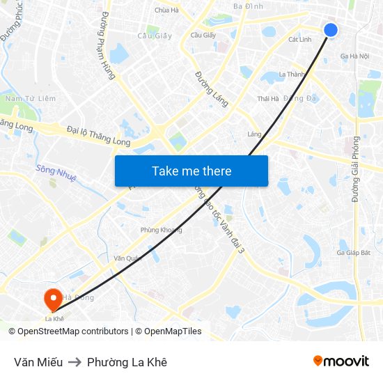 Văn Miếu to Phường La Khê map