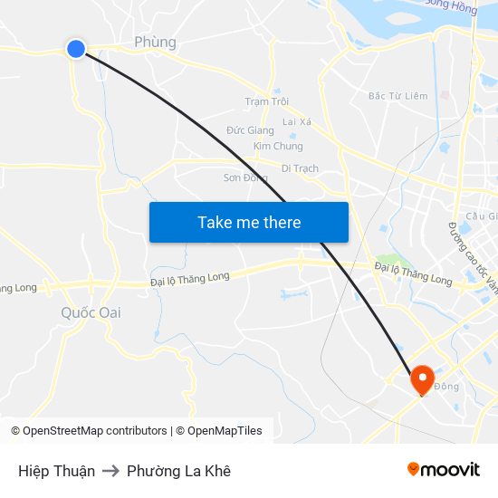 Hiệp Thuận to Phường La Khê map