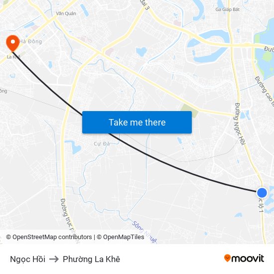 Ngọc Hồi to Phường La Khê map