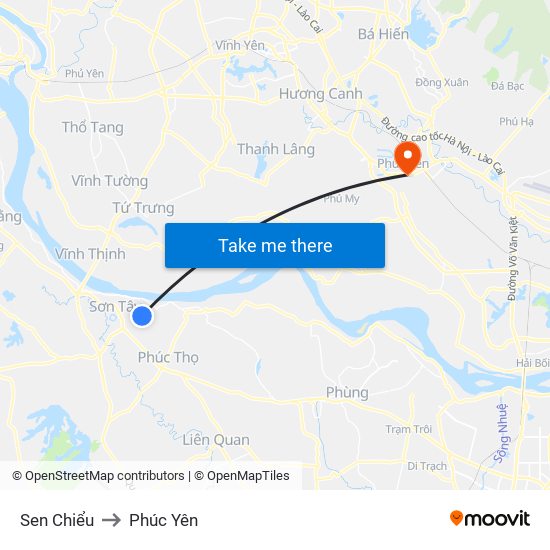 Sen Chiểu to Phúc Yên map