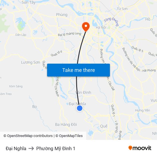 Đại Nghĩa to Phường Mỹ Đình 1 map