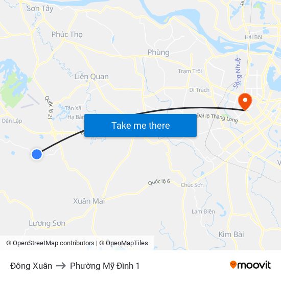 Đông Xuân to Phường Mỹ Đình 1 map