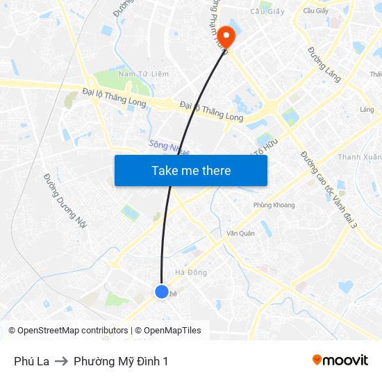 Phú La to Phường Mỹ Đình 1 map