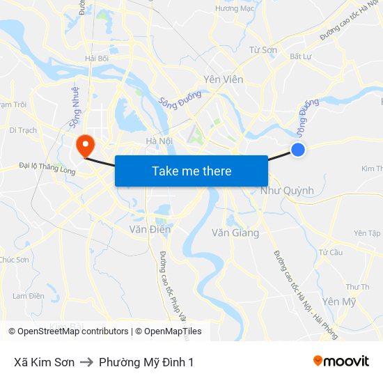 Xã Kim Sơn to Phường Mỹ Đình 1 map