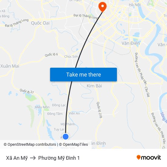 Xã An Mỹ to Phường Mỹ Đình 1 map