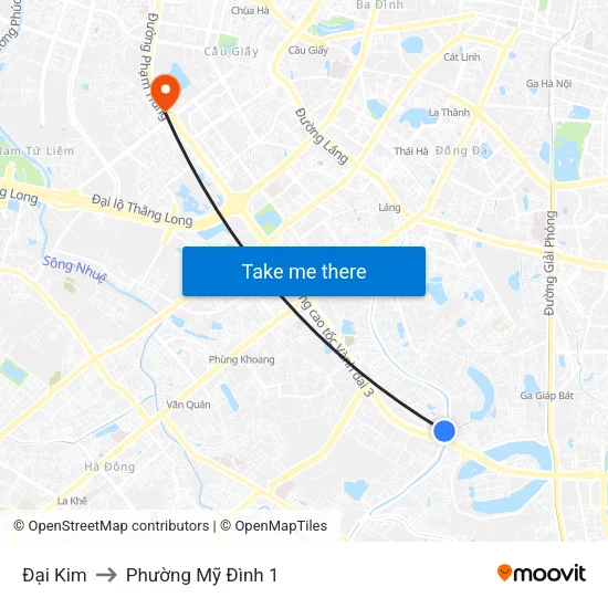 Đại Kim to Phường Mỹ Đình 1 map