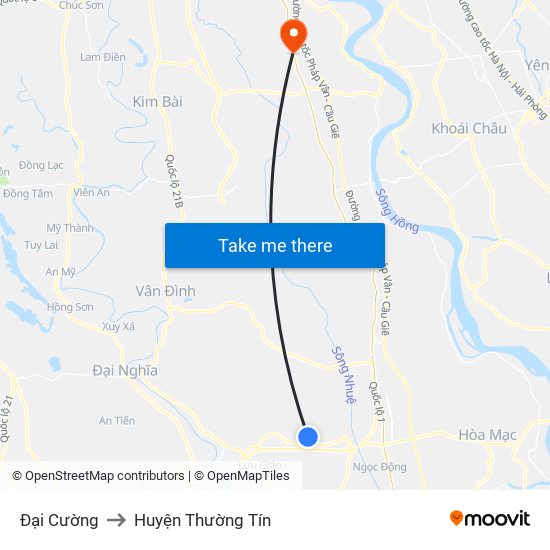 Đại Cường to Huyện Thường Tín map