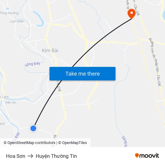 Hoa Sơn to Huyện Thường Tín map