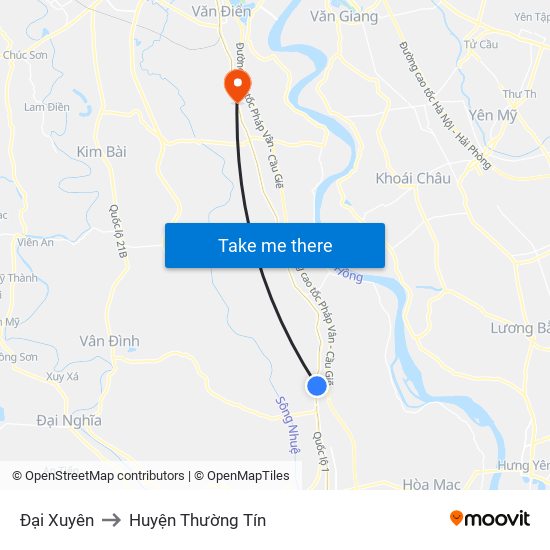 Đại Xuyên to Huyện Thường Tín map