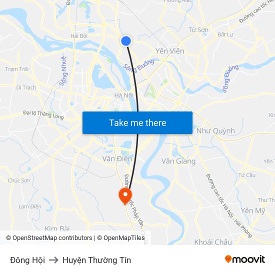 Đông Hội to Huyện Thường Tín map