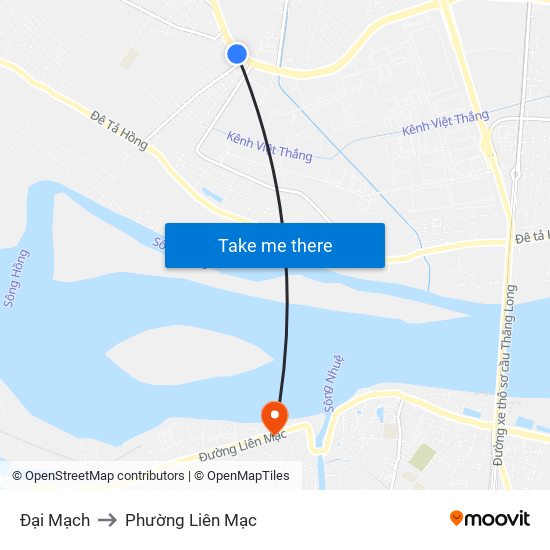 Đại Mạch to Phường Liên Mạc map