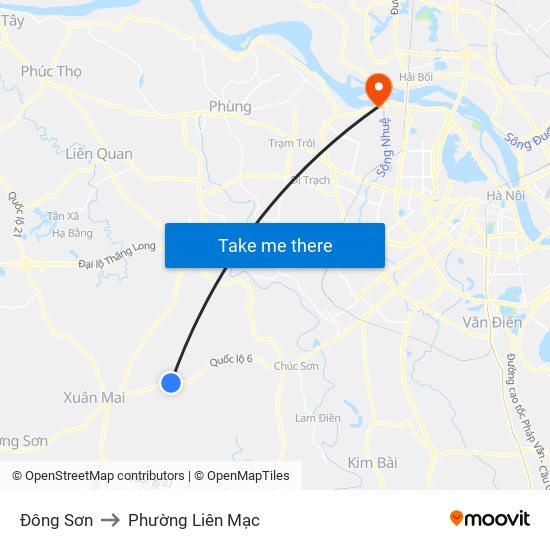 Đông Sơn to Phường Liên Mạc map