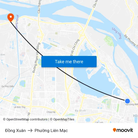 Đồng Xuân to Phường Liên Mạc map